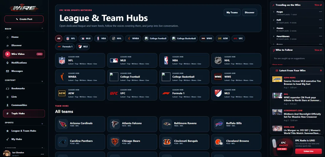Wire League and Team Hubs