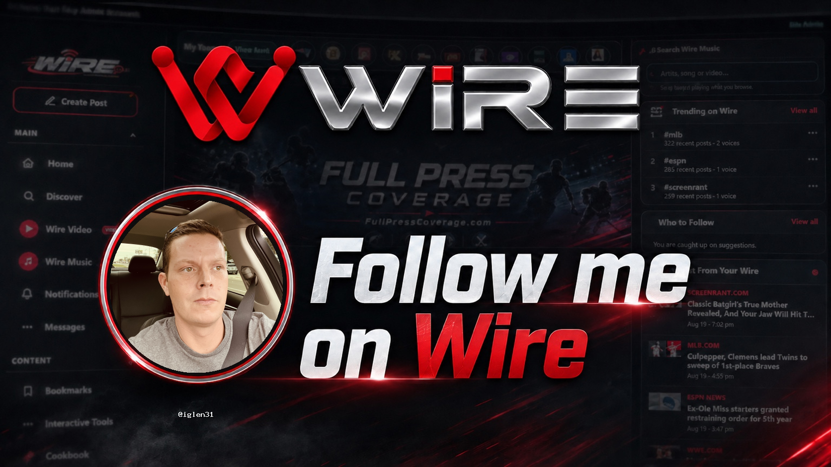 Follow @iglen31 on Wire
